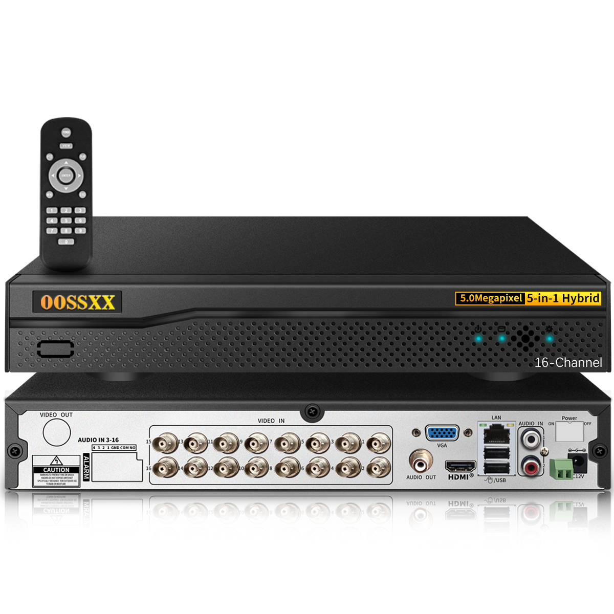 16-Kanal-Hybridfunktion, 5-in-1-Digitalvideorecorder, 5,0 MP HD-Sicherheits-DVR-Recorder, AHD/Analog/TVI/CVBS/IP-Sicherheitskamerasystem, Videoüberwachung