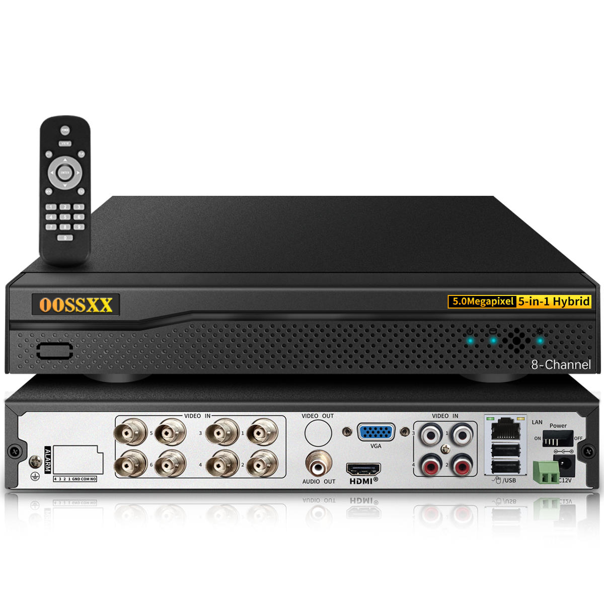 DVR 8-Kanal-Hybridfähigkeit 5-in-1 Digitaler Videorecorder 5.0MP HD Sicherheits-DVR-Recorder AHD/Analog/TVI/CVBS/IP Sicherheitskamerasystem Videoüberwachung