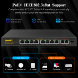 Load image into Gallery viewer, {Full Gigabit} OOSSXX 8 Port Gigabit PoE Switch, with 2 Uplink 1 SFP Port, 150W 1000Mbps Unmanaged POE Network Switches, Built-in Power