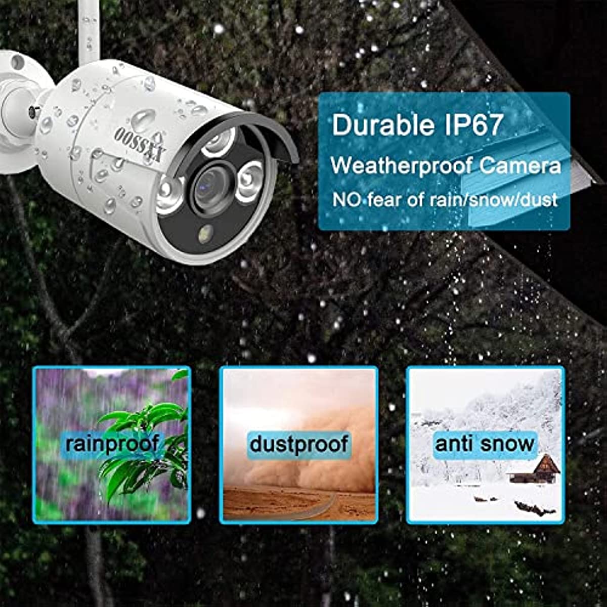 OOSSXX Just for Old Wireless System Extend Camera Outdoor Security 1080P IP67 Waterproof WiFi Camera, Wireless Surveillance