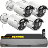 Load image into Gallery viewer, 5.0 Megapixel POE Home Security Video Surveillance Camera System, 4 pcs Wired Bullet IP Cameras Kit, 8-Channel NVR, H.265+ Nigh Vision