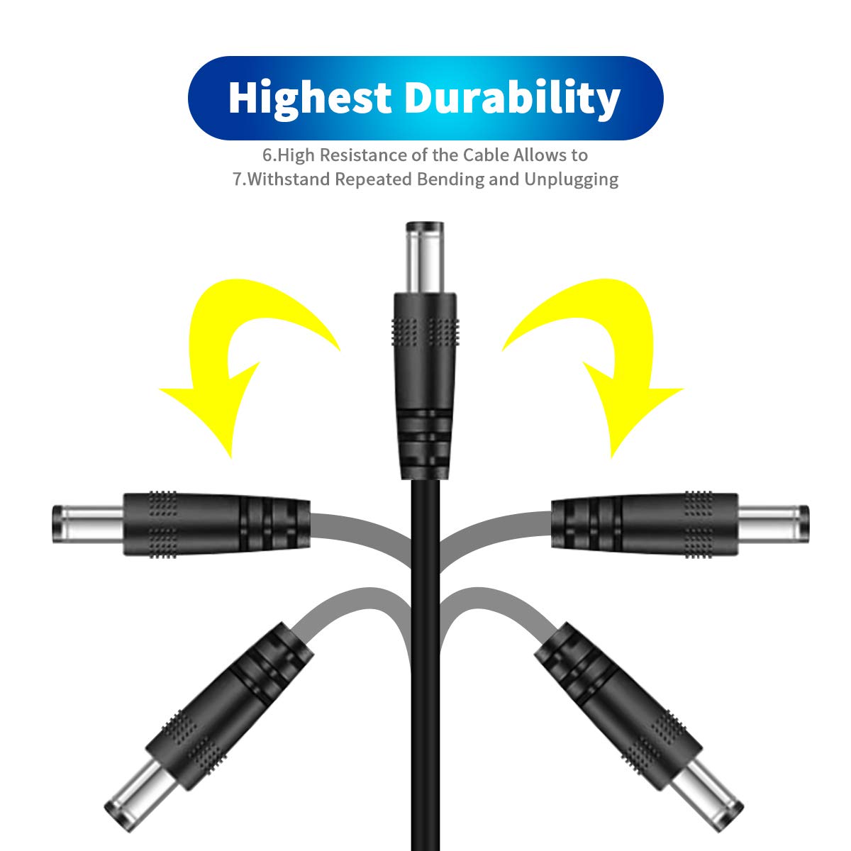 DC 12V Plug Power Adapter Extension Cable for CCTV Security Camera OOSSXX