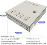 Load image into Gallery viewer, DC12V 10A 18CH CCTV Power Supply 18 Channel Port Box,CCTV DC Distributed Power Box Supply Output AC to DC 12V 10A