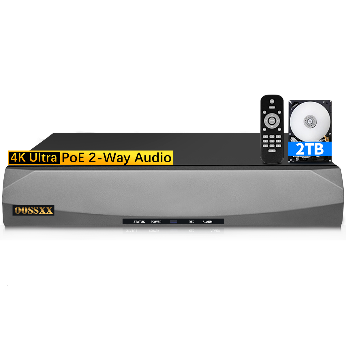 8,0/4K Megapixel 8-Kanal POE NVR Netzwerk-Videorecorder, unterstützt bis zu 8 x 8MP/4K IP-Kameras, max. 8 TB Festplatte (HDD nicht im Lieferumfang enthalten)