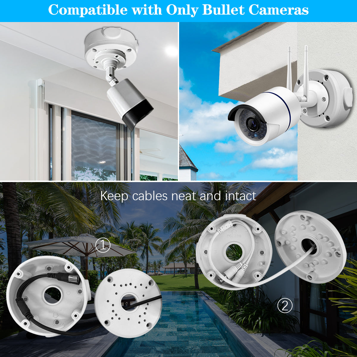 Universal Bullet Security Camera Junction Box Mount Bracket(1 Pack ...