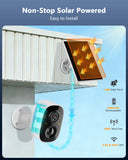 Cargar imagen en el visor de la galería, Sistema de cámara de seguridad inalámbrica para exteriores con energía solar y doble lente sin cables OOSSXX (sistema de cámaras de videovigilancia con batería y WiFi)