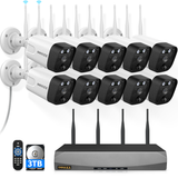 Load image into Gallery viewer, (2-Way Audio &amp; PIR Detection) Dual Antennas Outdoor Wireless Security Camera System 5.5MP Wi-Fi Video Surveillance (Enjoy $20 Off Instantly)