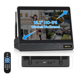 Cargar imagen en el visor de la galería, OOSSXX (NVR todo en uno de 5 MP y 10 canales) Monitor LCD de 10,1'' para cámaras de seguridad domésticas Sistema de cámara de seguridad inalámbrica para exteriores, Grabador de video de vigilancia en red NVR WiFi Alarma para interiores de viviendas