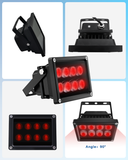Load image into Gallery viewer, 【8 LED Waterproof 】 IR Illuminator 90 Degree Wide Angle Long Range Infrared Light, 100ft 850nm IR Flood Lights with Power Adapter for Night Vision CCTV &amp; IP Security Camera