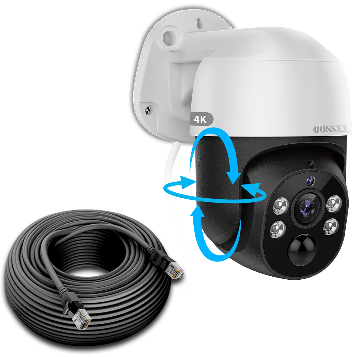 PoE 4K PTZ Extend Camera) 2-Way Audio Megapixel PTZ PoE