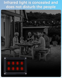Load image into Gallery viewer, 【8 LED Waterproof 】 IR Illuminator 90 Degree Wide Angle Long Range Infrared Light, 100ft 850nm IR Flood Lights with Power Adapter for Night Vision CCTV &amp; IP Security Camera