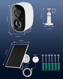 Cargar imagen en el visor de la galería, Sistema de cámara de seguridad inalámbrica para exteriores con energía solar y doble lente sin cables OOSSXX (sistema de cámaras de videovigilancia con batería y WiFi)
