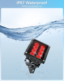 Load image into Gallery viewer, 【8 LED Waterproof 】 IR Illuminator 90 Degree Wide Angle Long Range Infrared Light, 100ft 850nm IR Flood Lights with Power Adapter for Night Vision CCTV &amp; IP Security Camera
