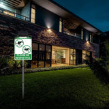 Laden Sie das Bild in den Galerie-Viewer, NO POOP Yard Warning Sign Solar Powered, Rechargeable LED Illuminated Aluminum Sign with Stake, Reflective Outside Security Sign Light Up For Houses