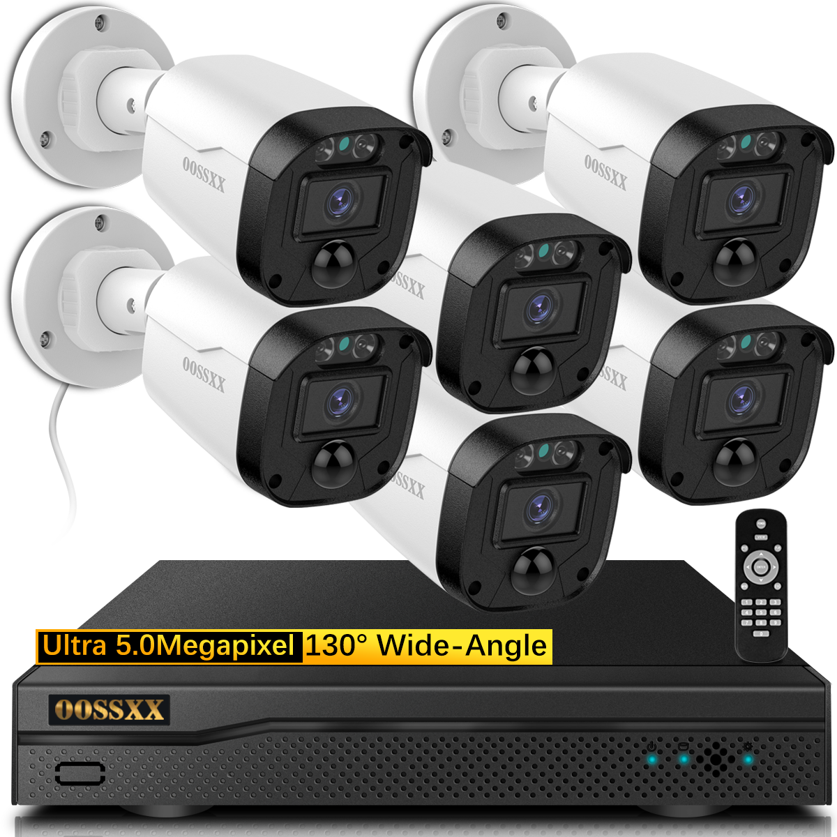 OOSSXX 8CH Wireless Security Camera Systems with 6pcs 5MP Full HD Nigh