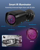 Cargar imagen en el visor de la galería, Iluminador infrarrojo de 4 LED resistente al agua, gran angular de 90 grados, largo alcance, 80 pies, 850 nm, con adaptador de corriente para CCTV de visión nocturna y cámara de seguridad IP.