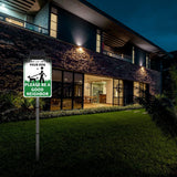 Laden Sie das Bild in den Galerie-Viewer, CLEAN UP AFTER YOUR PET Yard Warning Sign Solar Powered, Rechargeable LED Illuminated Aluminum Sign with Stake, Reflective Outside Sign Light Up For Houses