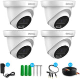 Laden Sie das Bild in den Galerie-Viewer, OOSSXX 1944P 5.0Megapixel 4 Pack HD Security Dome Cameras Outdoor Indoor Weatherproof for 720P/1080N/1080P/5MP/4K HD TVI AHD CVI Analog Surveillance CCTV DVR Systems