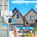 Laden Sie das Bild in den Galerie-Viewer, 5.0MP Outdoor Wireless PTZ Security Camera System with 2-Way Audio and Monitor, 10-Channel Wi-Fi Security NVR System, Pan-and-Tilt WiFi Security System for Indoor Video Surveillance.