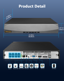 Load image into Gallery viewer, 8.0/4K Megapixel 8-Channel POE NVR Network Video Recorder, Supports up to 8 x 8MP/4K IP Cameras, Max to 8TB Hard Drive