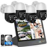 Laden Sie das Bild in den Galerie-Viewer, (4K/8.0 Megapixel &amp; PTZ Digital Zoom) 2-Way Audio PoE Outdoor Camera Home Security Camera System Wired Outdoor Video Surveillance IP Camera System