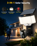 Load image into Gallery viewer, OOSSXX Solar Floodlight Security Camera Outdoor Wireless, 4MP HD 3-in-1 Solar Powered, Wire-Free, 5GHz/2.4GHz WiFi, AI Human Detection, Smart 3-Mode Lighting, Siren Alarm, 2-Way Audio