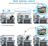 Laden Sie das Bild in den Galerie-Viewer, (All-in-One Monitor) 2-Antennas Enchance Outdoor Security Camera System Wireless with Monitor WiFi Home Surveillance System 3.0MP Video Surveillance