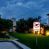Laden Sie das Bild in den Galerie-Viewer, NO POOP Yard Warning Sign Solar Powered, Rechargeable LED Illuminated Aluminum Sign with Stake, Reflective Outside Sign Light Up For Houses