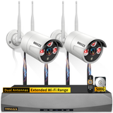 Load image into Gallery viewer, 2K 3.0MP Wireless Security Camera System, Surveillance NVR Kits with 500GB Hard Drive, 4Pcs Outdoor WiFi Security Cameras, AI Detection, with Audio, Night Vision