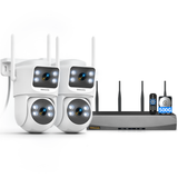 Load image into Gallery viewer, 2.5K 4MP Dual Lens PTZ Wireless Security Camera System – 355° Pan/Tilt, AI Auto Tracking, 2-Way Audio, Color Night Vision