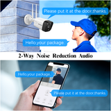 Load image into Gallery viewer, OOSSXX Outdoor Wireless Security Camera, Home WiFi Surveillance Bullet Exterior Cameras, Night Vision, Two-Way Audio,IP66 Waterproof, Motion Detection