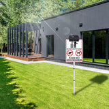 Laden Sie das Bild in den Galerie-Viewer, NO POOP Yard Warning Sign Solar Powered, Outdoor Rechargeable LED Illuminated Aluminum Sign with Stake, Reflective Outside Sign Light Up For Houses
