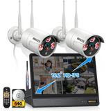 Load image into Gallery viewer, OOSSXX 3.0MP Wireless Outdoor Security Camera System with 10.2" Monitor