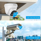 Laden Sie das Bild in den Galerie-Viewer, OOSSXX Extend Camera 4K/8.0 Megapixel &amp; 130° Ultra Wide-Angle with Audio PoE Dome Outdoor Home Security Camera, Wired Outdoor Surveillance IP Cameras