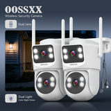 Load image into Gallery viewer, OOSSXX Dual Lens Security Camera Outdoor, 5GHz/2.4GHz Dual-Band WiFi Wireless Surveillance Cam