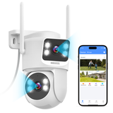 Cargar imagen en el visor de la galería, Cámara de seguridad para interiores OOSSXX 1080P con audio bidireccional y video, aplicación gratuita, cámara PTZ para niñera, cámaras inalámbricas inteligentes con comunicación bidireccional para videovigilancia doméstica.