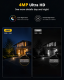 Load image into Gallery viewer, OOSSXX Solar Floodlight Security Camera Outdoor Wireless, 4MP HD 3-in-1 Solar Powered, Wire-Free, 5GHz/2.4GHz WiFi, AI Human Detection, Smart 3-Mode Lighting, Siren Alarm, 2-Way Audio