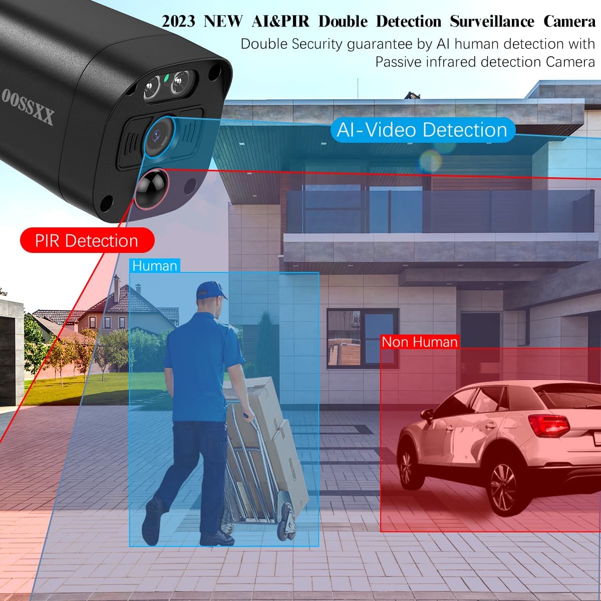 Black Extend Camera 4K POE 4K PIR POE Extend Camera Outdoor Ind