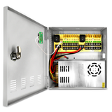 Load image into Gallery viewer, 18 Channel 12 Volt DC Output 30A CCTV Distributed Power Supply Box for Security Camera with AC Plug and Lock for Security Cameras, DVRs, CCTV Power Supply (30A 18-Channel)