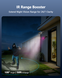 Cargar imagen en el visor de la galería, Iluminador infrarrojo de 4 LED resistente al agua, gran angular de 90 grados, largo alcance, 80 pies, 850 nm, con adaptador de corriente para CCTV de visión nocturna y cámara de seguridad IP.