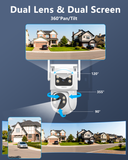 Cargar imagen en el visor de la galería, Cámara de seguridad para interiores OOSSXX 1080P con audio bidireccional y video, aplicación gratuita, cámara PTZ para niñera, cámaras inalámbricas inteligentes con comunicación bidireccional para videovigilancia doméstica.