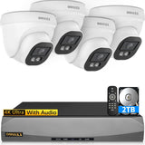 Load image into Gallery viewer, 4K POE Dome Camera system with 2TB Hard drive+ Camera Junction Box(4 Pack)