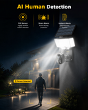 Load image into Gallery viewer, OOSSXX Solar Floodlight Security Camera Outdoor Wireless, 4MP HD 3-in-1 Solar Powered, Wire-Free, 5GHz/2.4GHz WiFi, AI Human Detection, Smart 3-Mode Lighting, Siren Alarm, 2-Way Audio