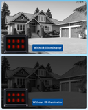 Load image into Gallery viewer, 【8 LED Waterproof 】 IR Illuminator 90 Degree Wide Angle Long Range Infrared Light, 100ft 850nm IR Flood Lights with Power Adapter for Night Vision CCTV &amp; IP Security Camera