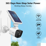Load image into Gallery viewer, Solar Battery 100% Wire-Free 2-Way Audio 2-Antennas Enhance PIR Detection Outdoor Surveillance Camera System Solar Powered Battery Cameras System