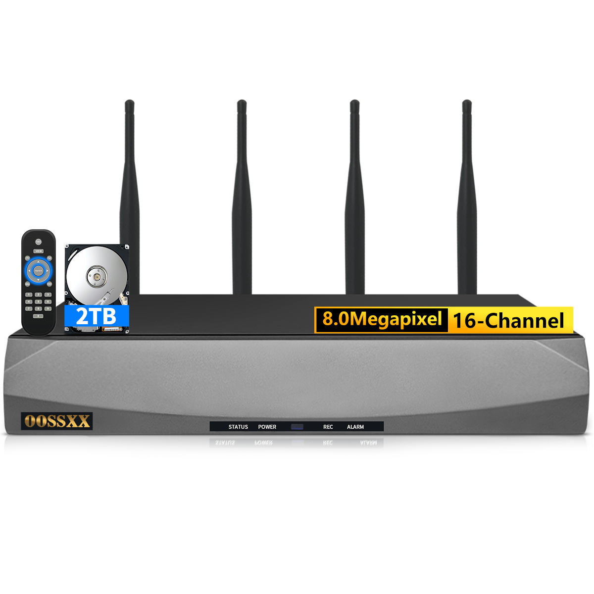 Nor Video Recocoder 8.0 Megapixel 16-Channel Wireless NVR Network Video Recorder, Dual-USB ...