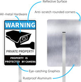 Laden Sie das Bild in den Galerie-Viewer, PRIVATE PROPERTY Reflective Video Surveillance Yard Sign, Aluminum Home Security Sign with Stakes, Anti-UV, Rustproof, Waterproof, 9*7inch