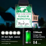Load image into Gallery viewer, NO POOP Yard Warning Sign Solar Powered, Rechargeable LED Illuminated Aluminum Sign with Stake, Reflective Outside Sign Light Up For Houses