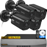 Load image into Gallery viewer, Black 4K PoE Carema System with 2TB Hard drive+ ABS Camera Junction Box (4 Pack)