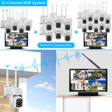 Load image into Gallery viewer, (Auto Tracking &amp; 2-Way Audio) WiFi PTZ Outdoor Security Camera System Pan 5MP Wireless Cameras System 10 Channel NVR Video Surveillance DVR Set